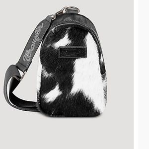 Wrangler cow hide side bag